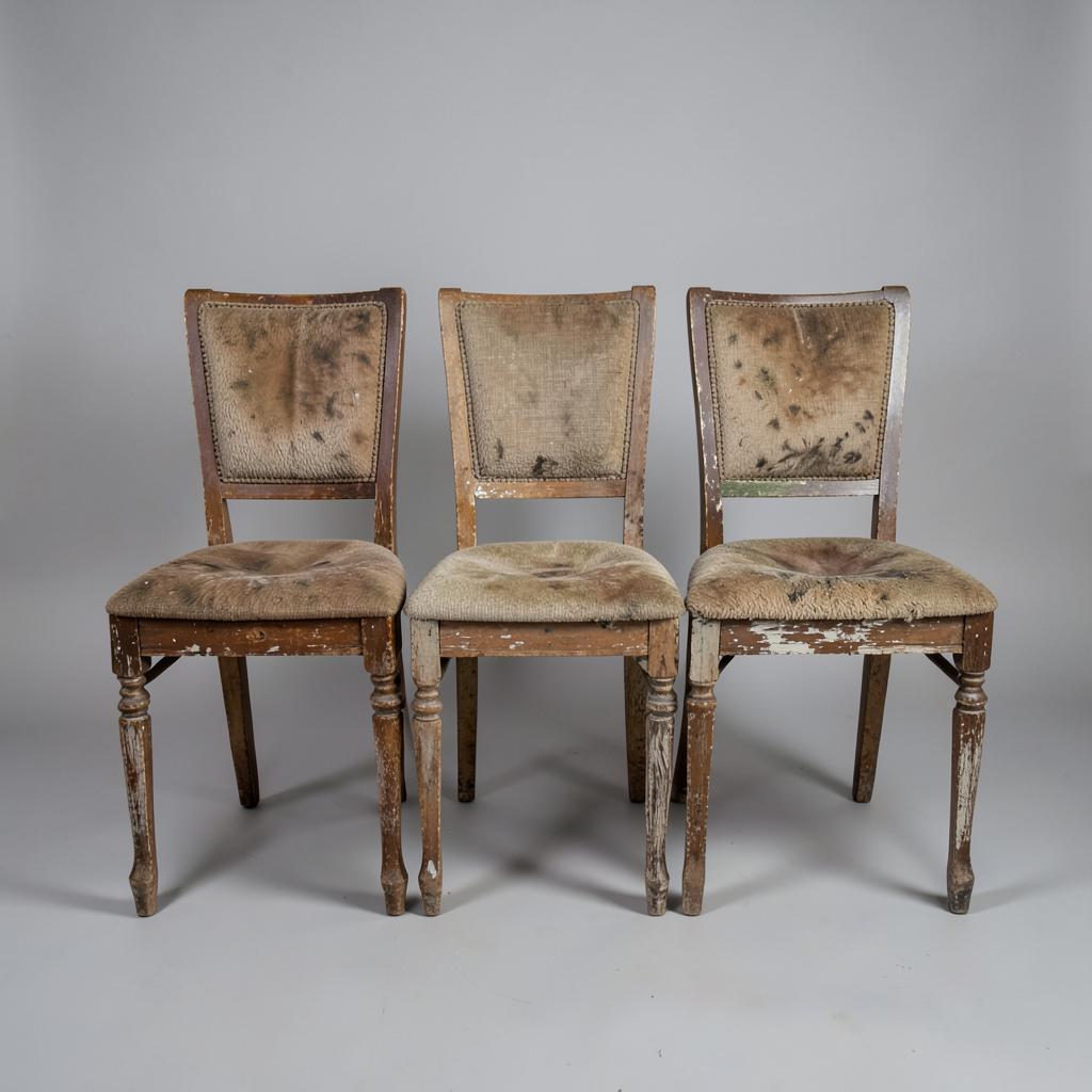 Eetkamerstoelen — voor de restauratie